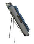 LUCASI RIVAL HARD CUE CASE GREY AND BLUE 4B 8S WITH STAND