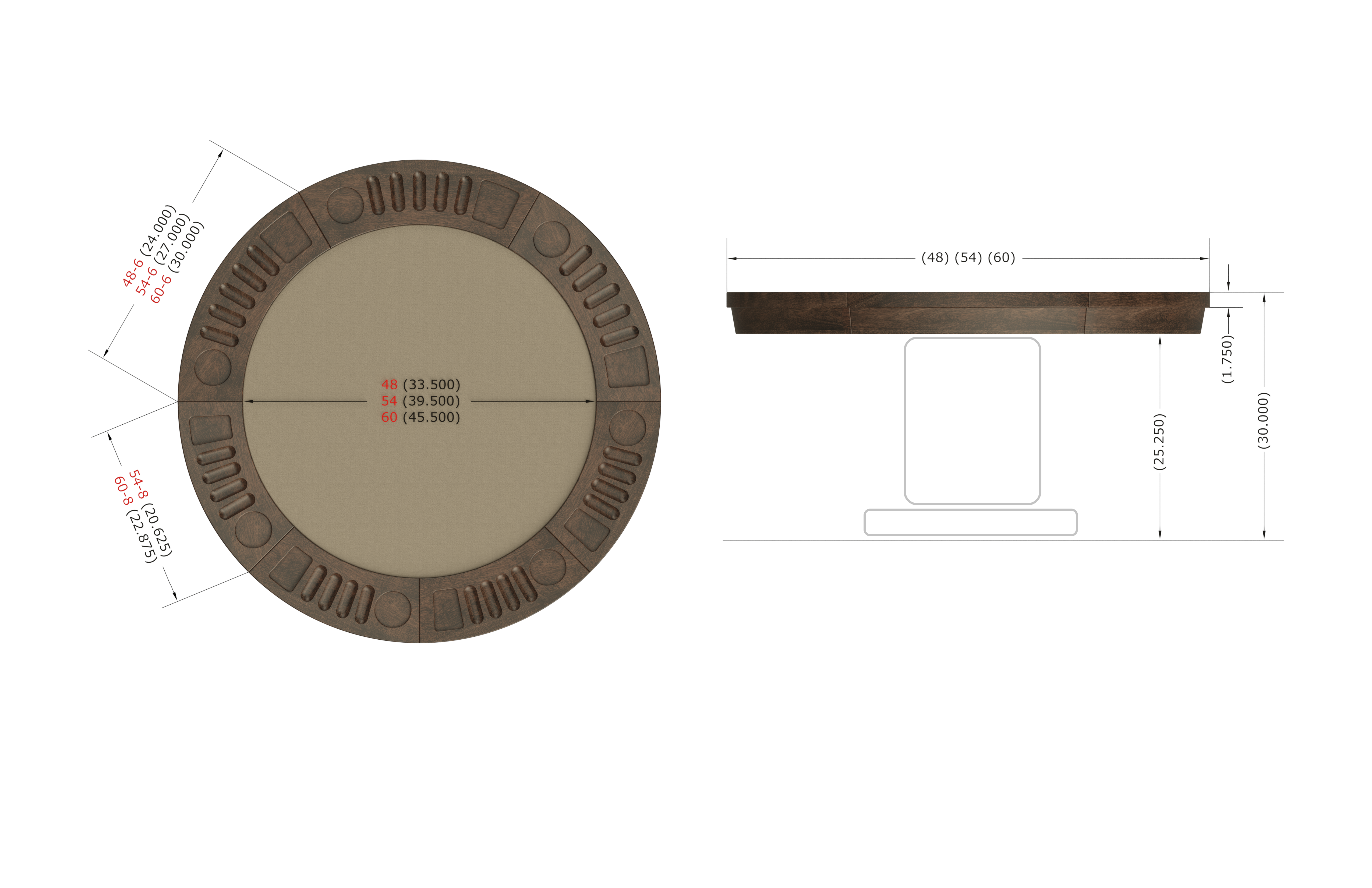 LUXX DUO ROUND GAME TABLE