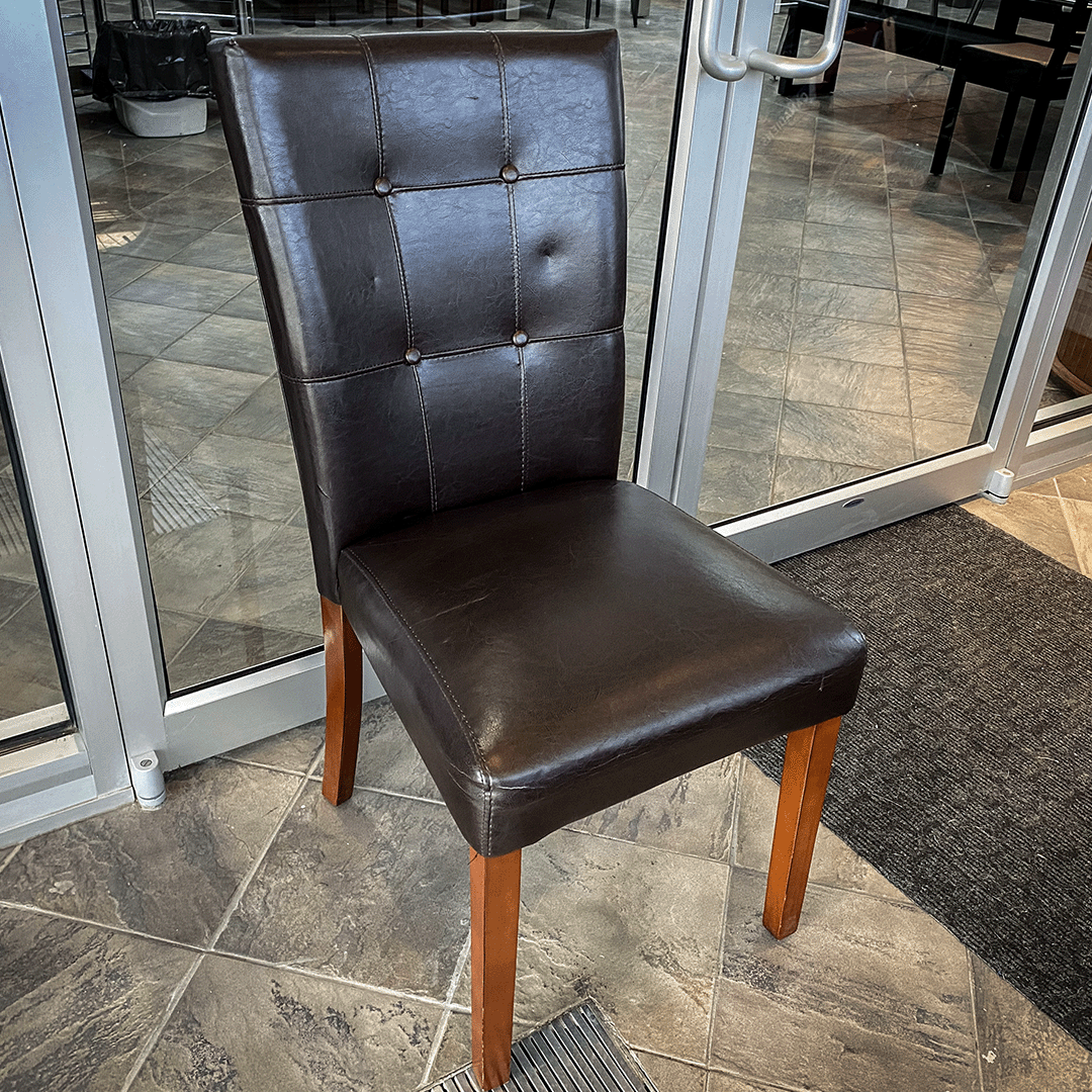 DINING CHAIR BROWN LEATHER