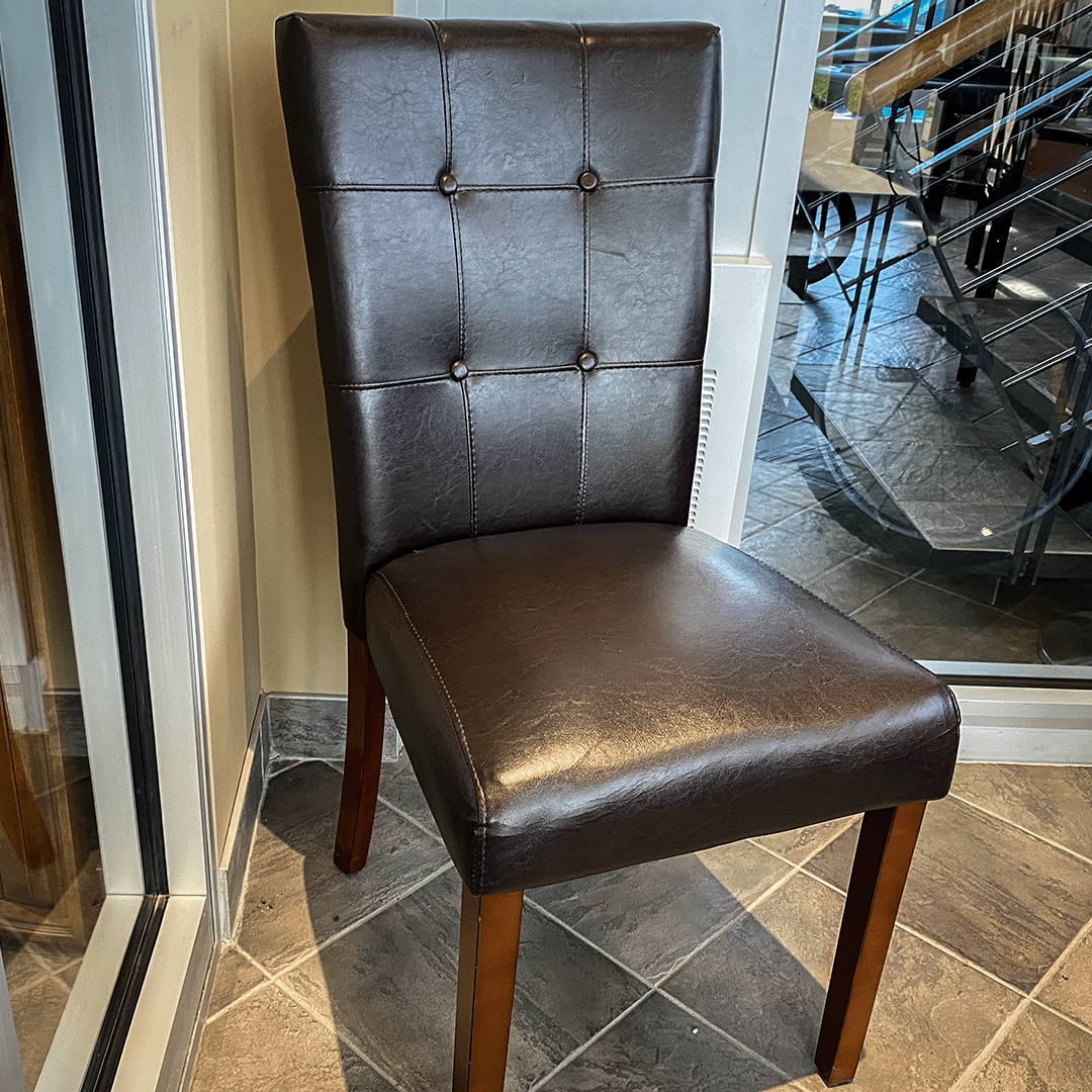 DINING CHAIR BROWN LEATHER 2