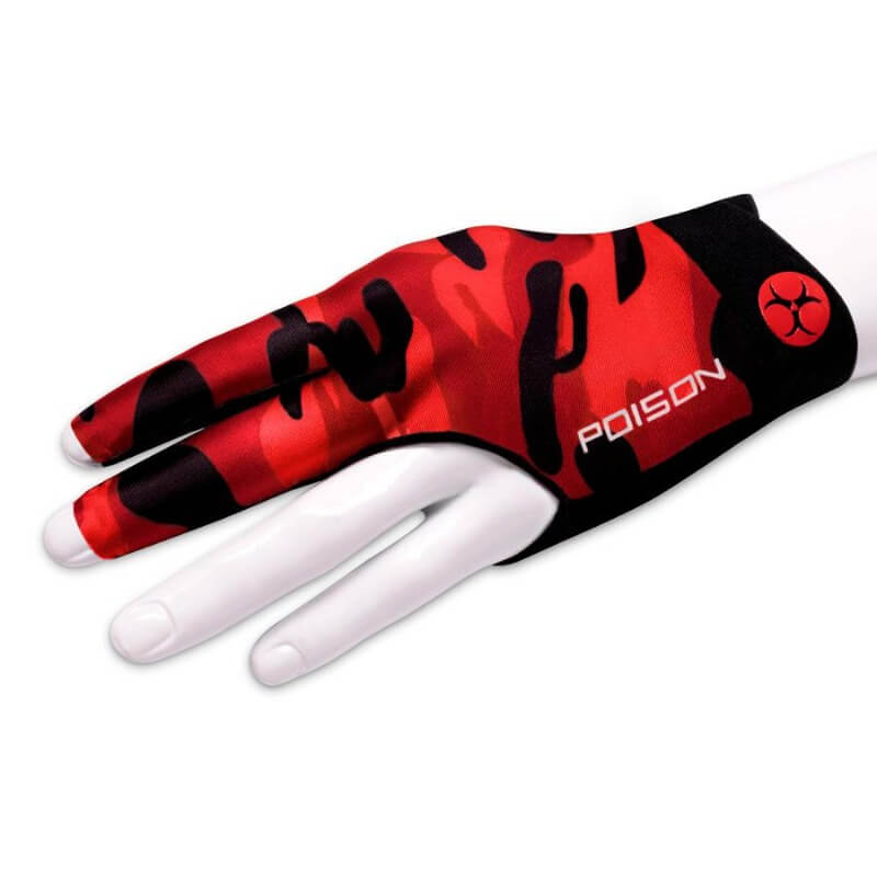 POISON CAMO RED LEFT HAND BILLIARD GLOVE