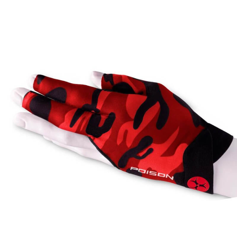 POISON CAMO RED LEFT HAND BILLIARD GLOVE