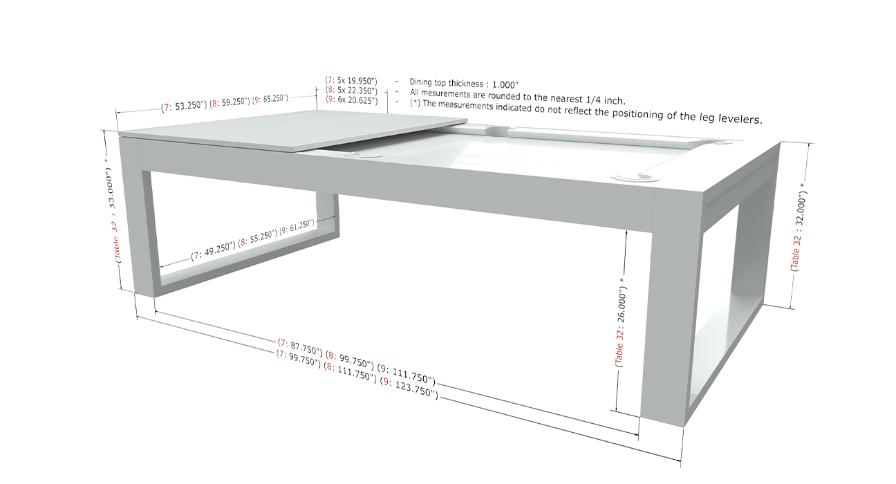 Révolution billiard pool table dimensions