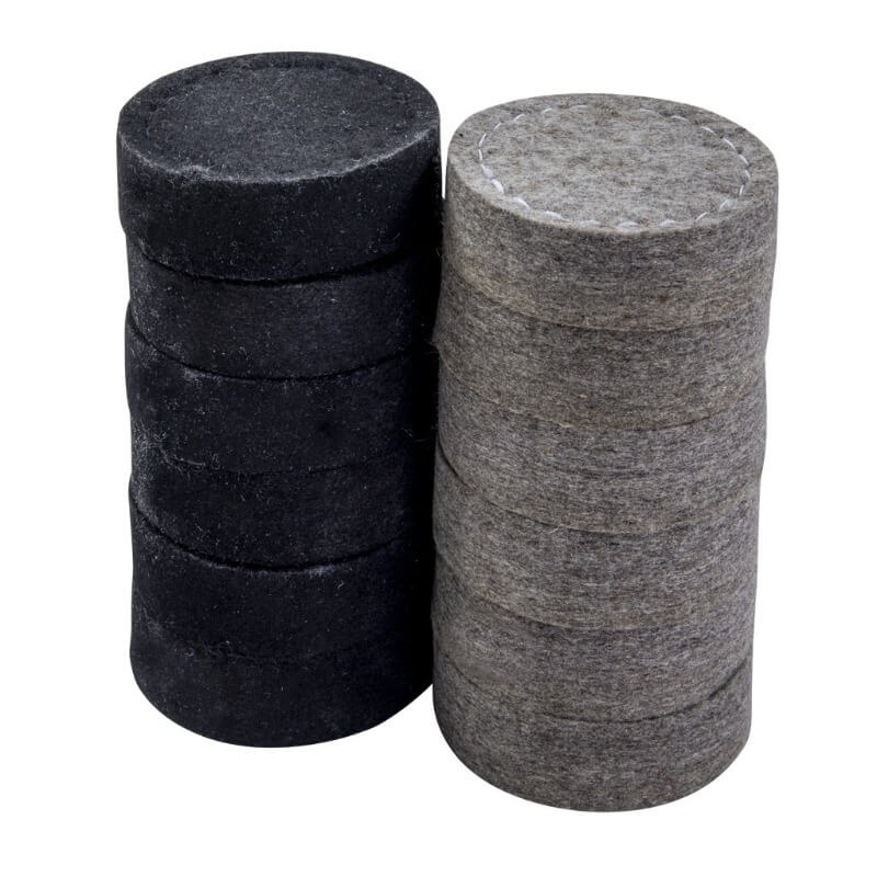 SET OF 12 MISSISSIPPI FELT PUCKS 3 38 76MM