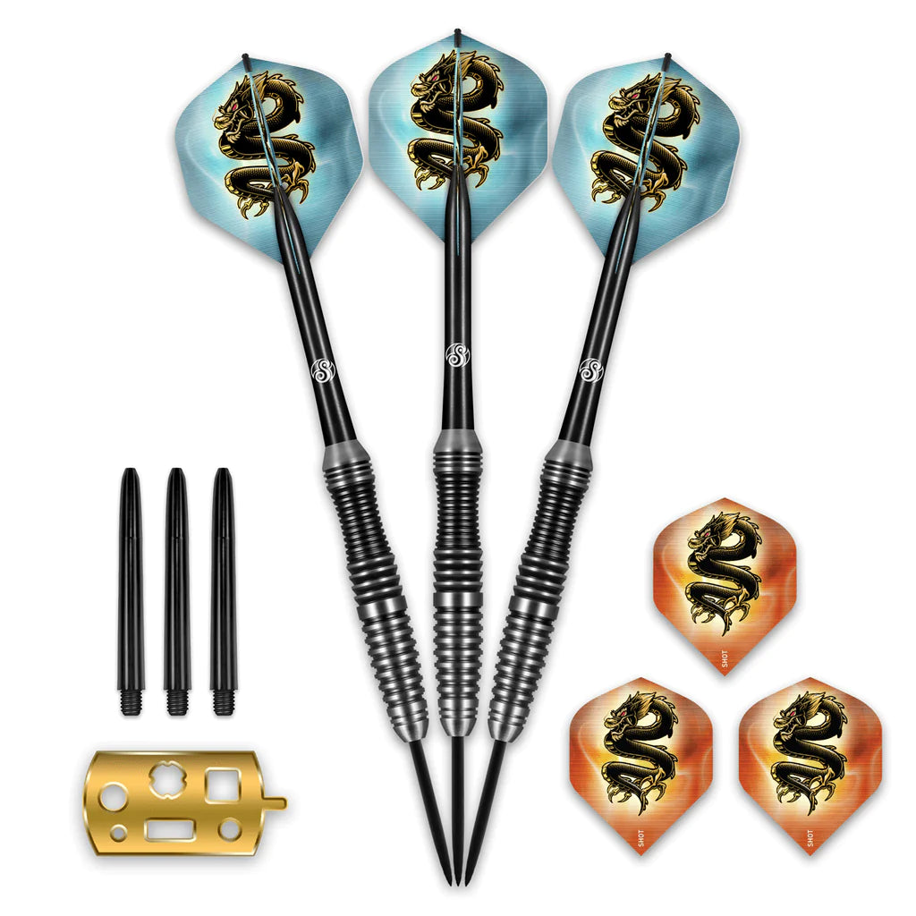 SHOT SCIMITAR STEEL TIP DARTS SET-PROFESSIONAL STAINLESS STEEL