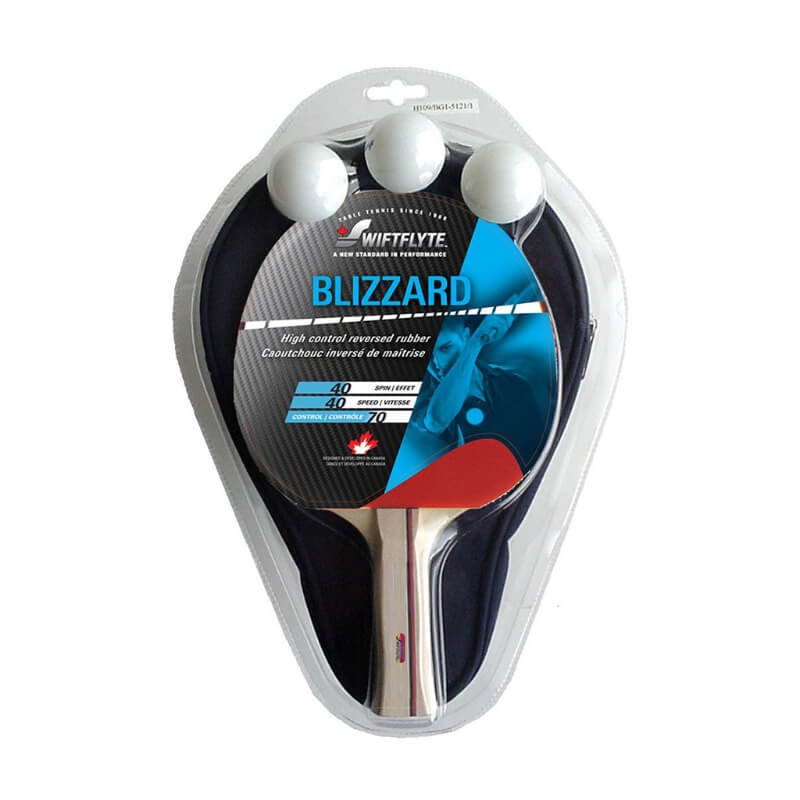 SWIFTFLYTE BLIZZARD PING PONG RACKET AND CASE SET