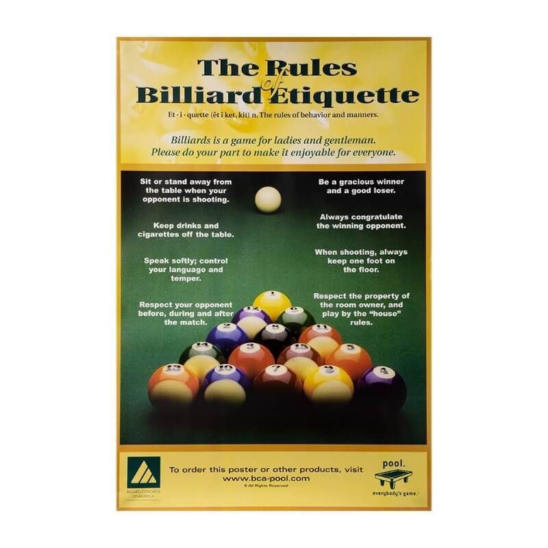 THE RULES OF BILLIARD ETIQUETTE