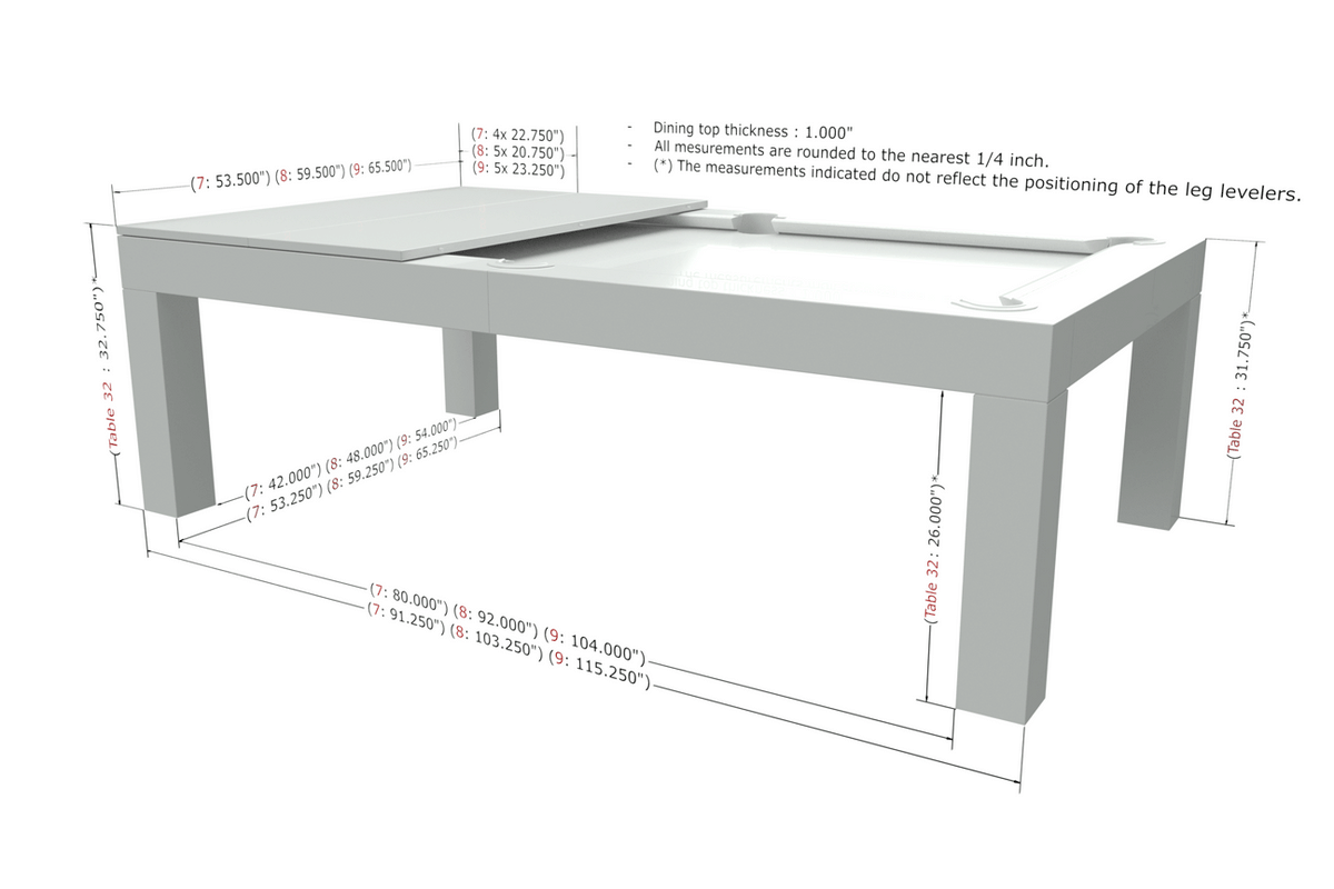 touch billiard pool table dimensions