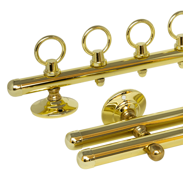 WALLMOUNT CUE RACK 2 PC - BRASS