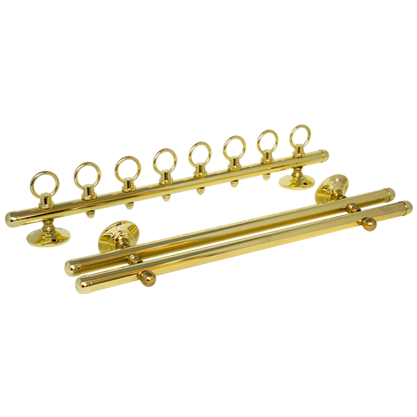 WALLMOUNT CUE RACK 2 PC - BRASS