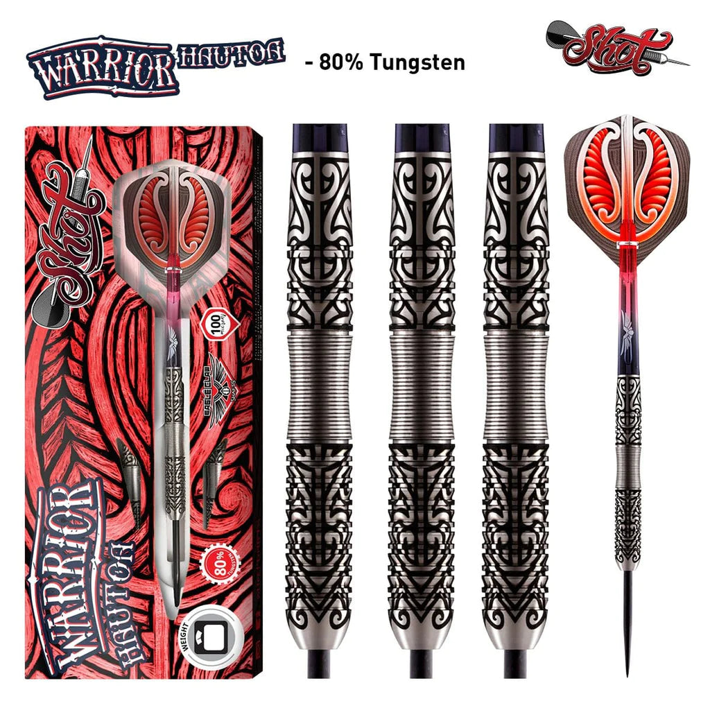 WARRIOR HAUTOA STEEL TIP DART SET - 80% TUNGSTEN