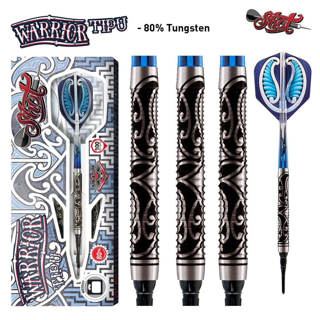 WARRIOR TIPU SOFT TIP DART SET-80% TUNGSTEN