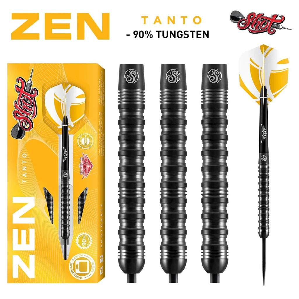 ZEN TANTO STEEL TIP DART SET-90% TUNGSTEN BARRELS